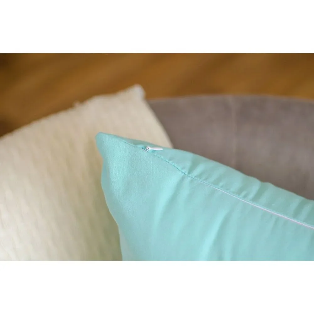 NEW Turquoise Throw Pillow Covers 2 Pack 100% Cotton Canvas 18x18 Pillow Cases